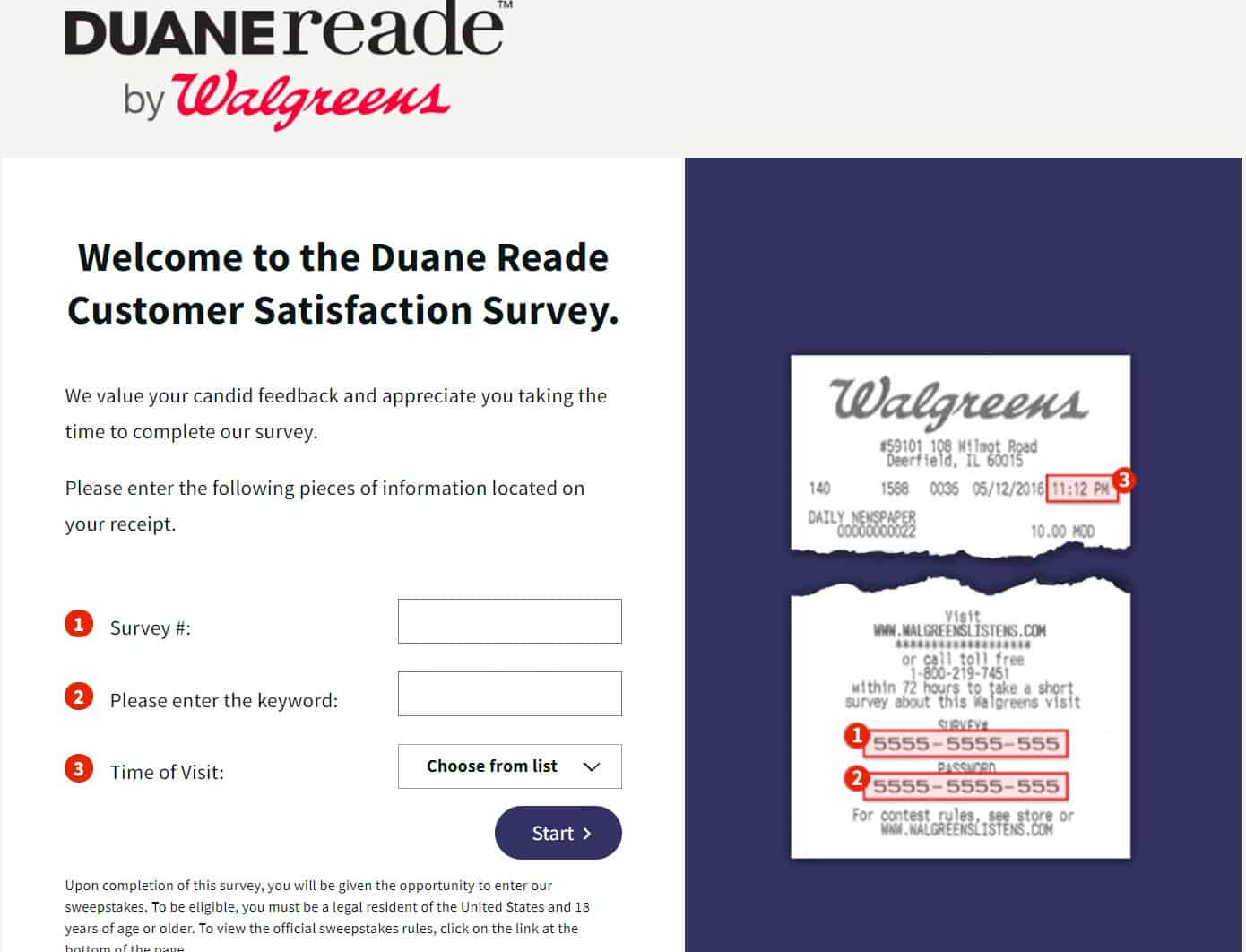 Walgreens Listens Online Feedback Survey